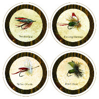 Absorbent Coasters Fishing Flies Collection