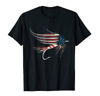 American Flag Salmon Fly T-Shirt for Man und Woman