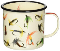 Enamel Mug with Fly Fishing Motif